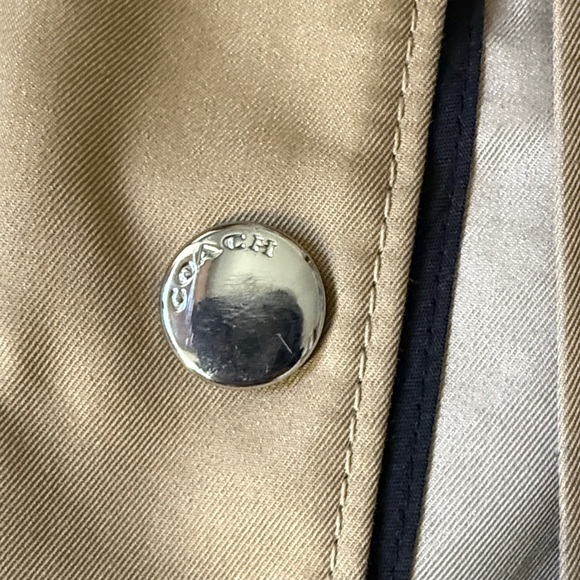 Coach Tan and Black Cotton Leather Wool Trench Coat - Picture 5 of 15